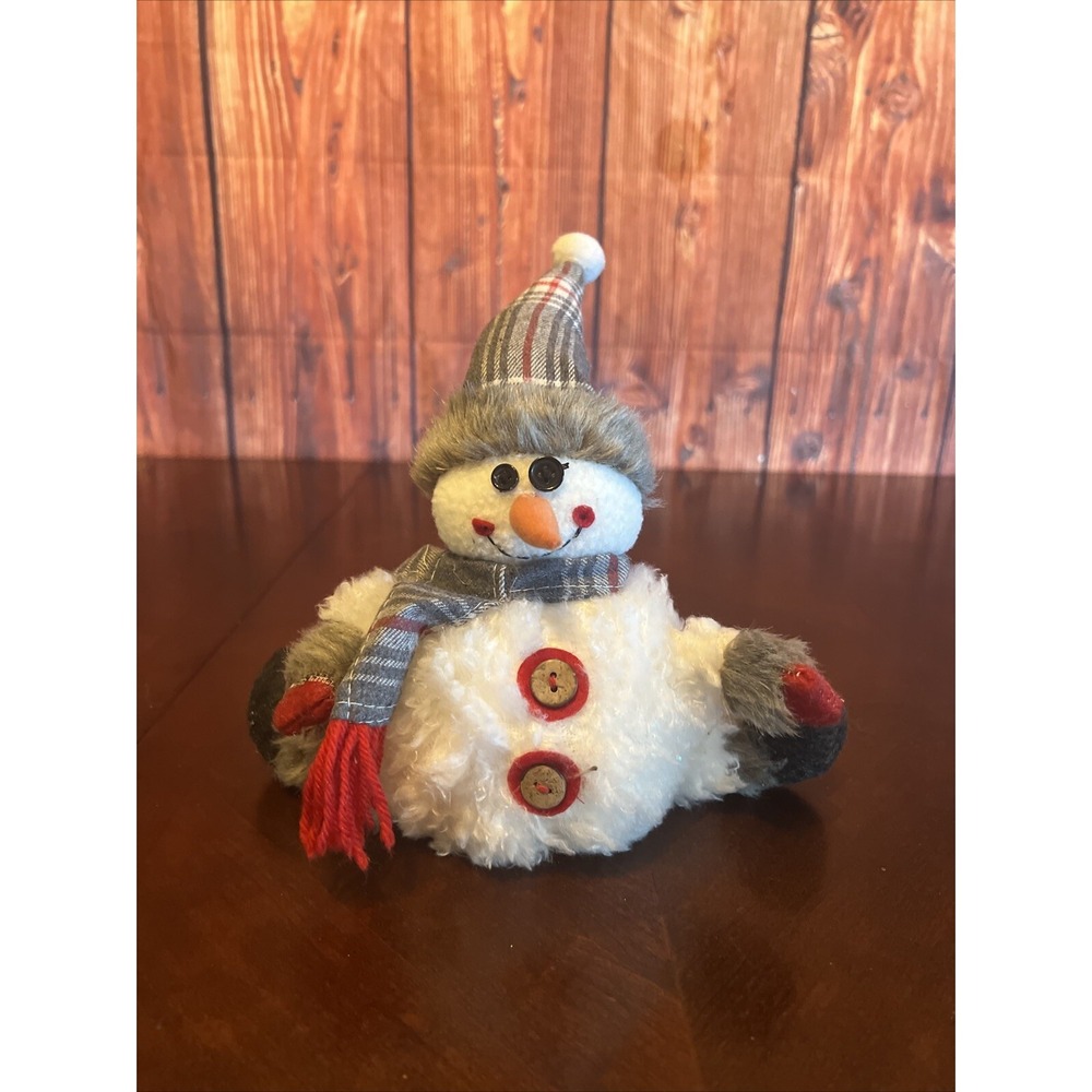 Plush Snowman Christmas Decoration‎ White Stripe Scarf Bright Ideas